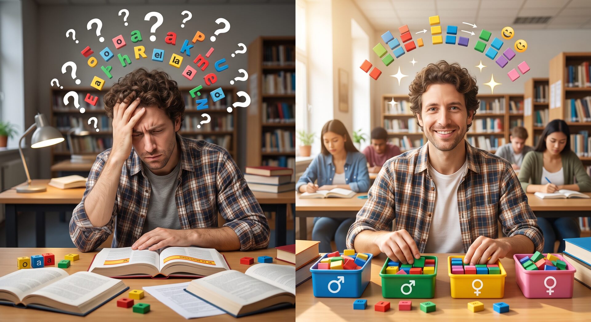 Aprender el género en español antes y después