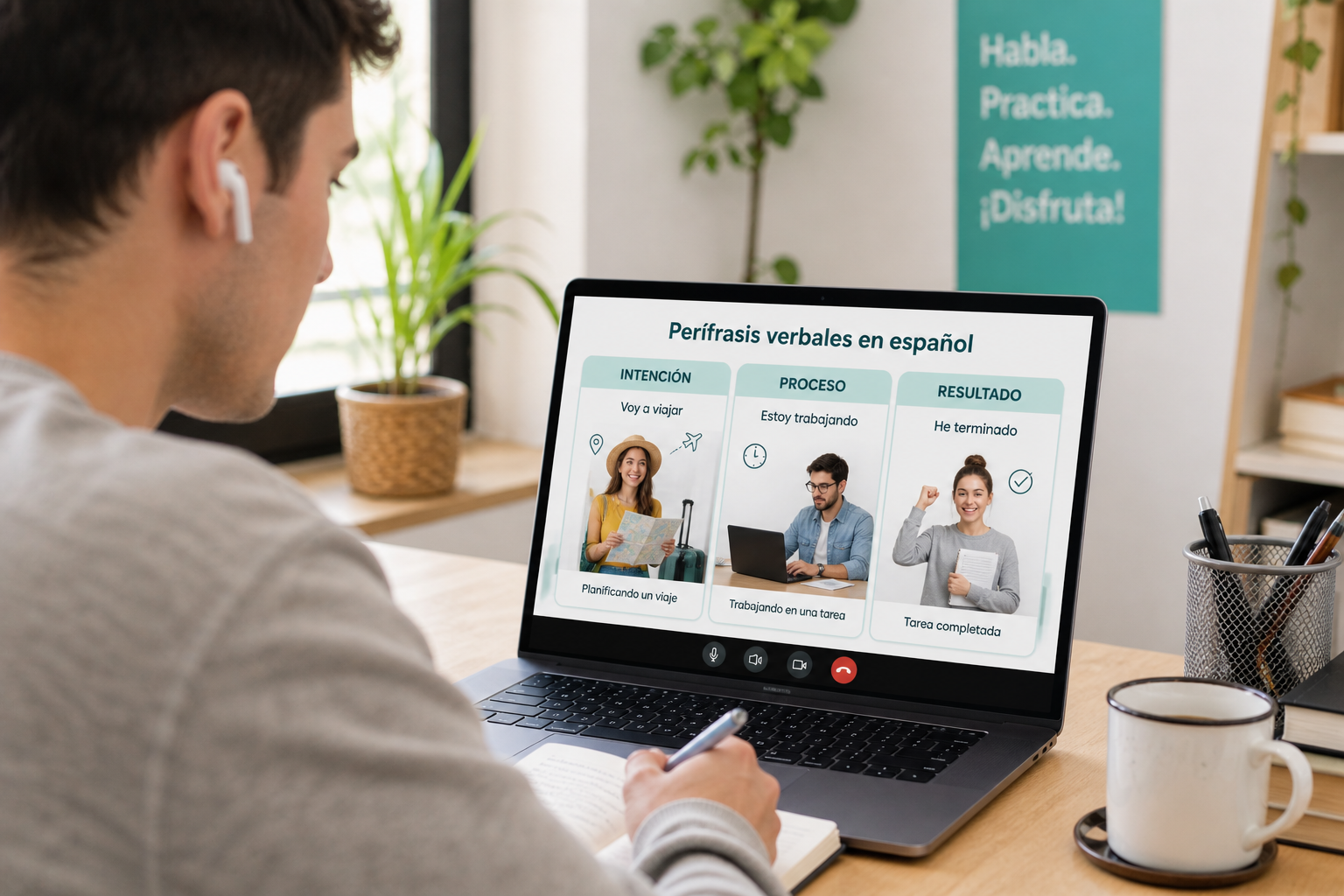 Uso de perífrasis en español en situaciones reales en una clase online